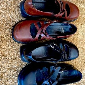 Black and brown Dansko’s Mary Jane’s